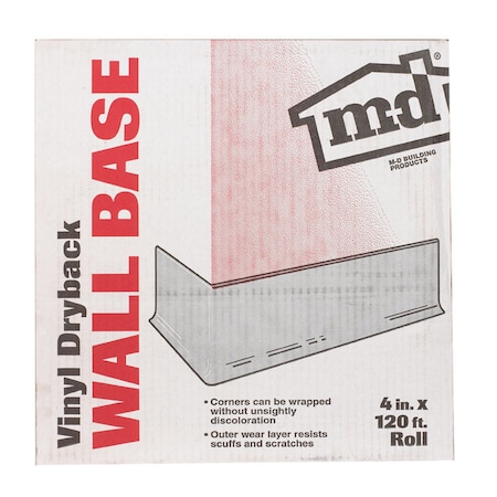 M-D Building Products M-D Building Products 4 in. H X 0.08 in. W X 120 ft. L Dry Back Black Vinyl Wall Base 75457